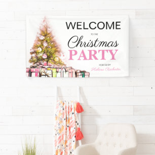 Banderoles Bienvenue à Noël Pink Sympa