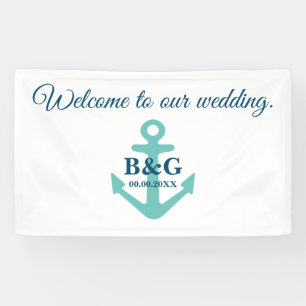 Banderoles Bienvenue à notre élégant mariage à thème nautique