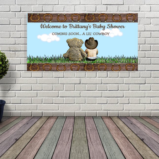 Banderoles Bienvenue à notre Lil' Cowboy Ethnic Baby Boy (Créateur téléchargé)