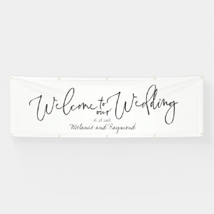 Banderoles Bienvenue À Notre Mariage 3 x 8 Pieds