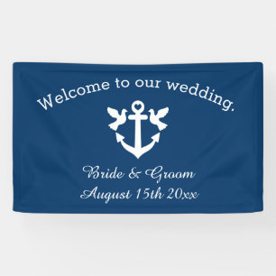 Banderoles Bienvenue à notre mariage sur le thème nautique ch