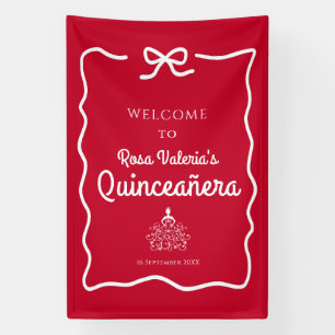 Banderoles Bienvenue à Red Quinceañera
