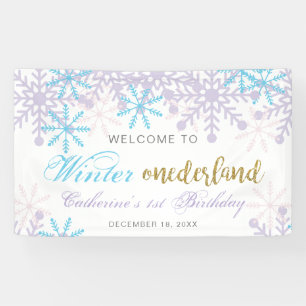 Banderoles Bienvenue à Winter Onederland 1er Anniversaire nei