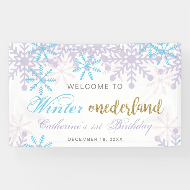 Banderoles Bienvenue à Winter Onederland 1er Anniversaire nei (Horizontal)