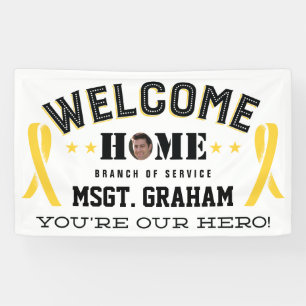 Banderoles Bienvenue Accueil Membre militaire du ruban jaune