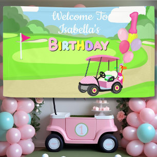 Banderoles Bienvenue au 1er anniversaire Polka Dot Pink Girly
