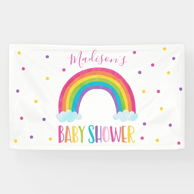 Banderoles Bienvenue au Baby shower Rainbow (Horizontal)