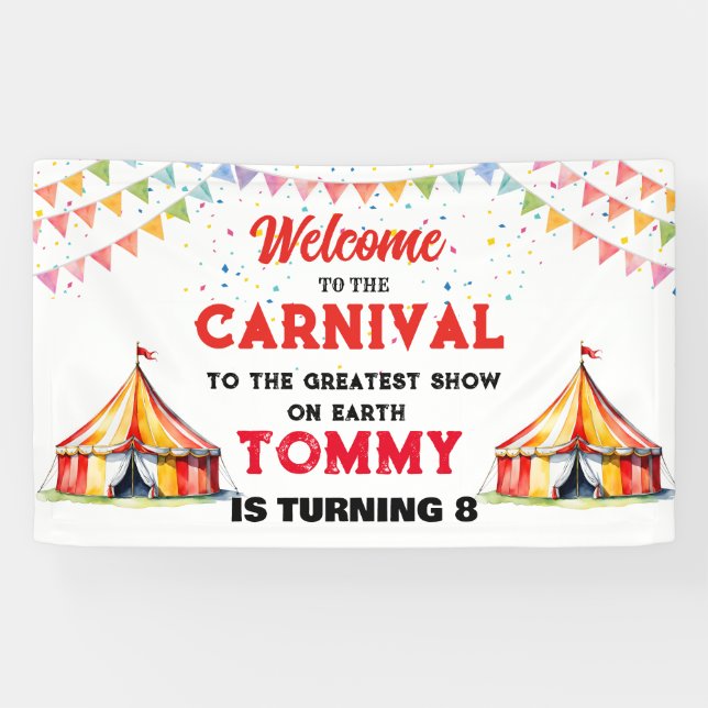 Banderoles Bienvenue au Carnaval ajouter votre propre texte B (Horizontal)