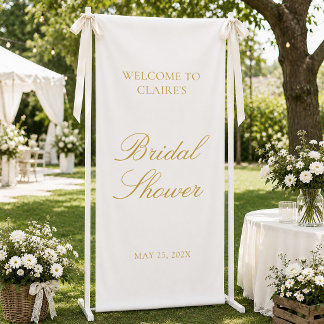 Banderoles Bienvenue au Mariage à l'Écriture Dorée Mariée Cél