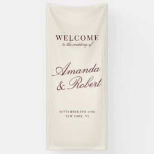 Banderoles Bienvenue au mariage élégant à l'ancienne
