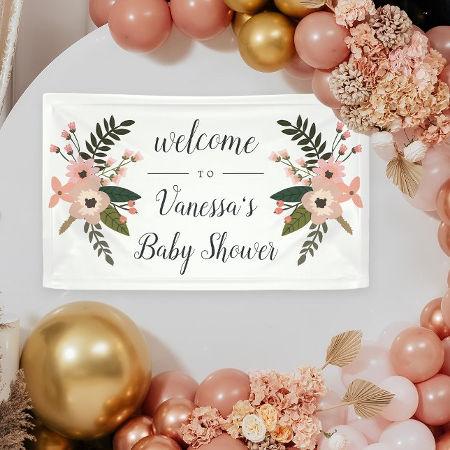 Banderoles Bienvenue au mariage ou à la baby shower Peach Mea (Créateur téléchargé)