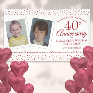 Banderoles Bienvenue aux photos d'enfants pour les 40 ans de