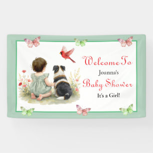 Banderoles Bienvenue Baby Shower Bébé et Chiot