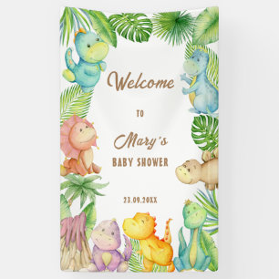 Banderoles Bienvenue bébé dinosaure
