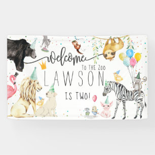 Banderoles Bienvenue d'anniversaire d'animal de fête simple m
