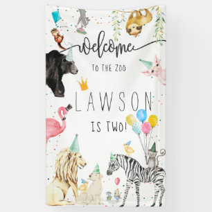 Banderoles Bienvenue d'anniversaire d'animal de fête simple m