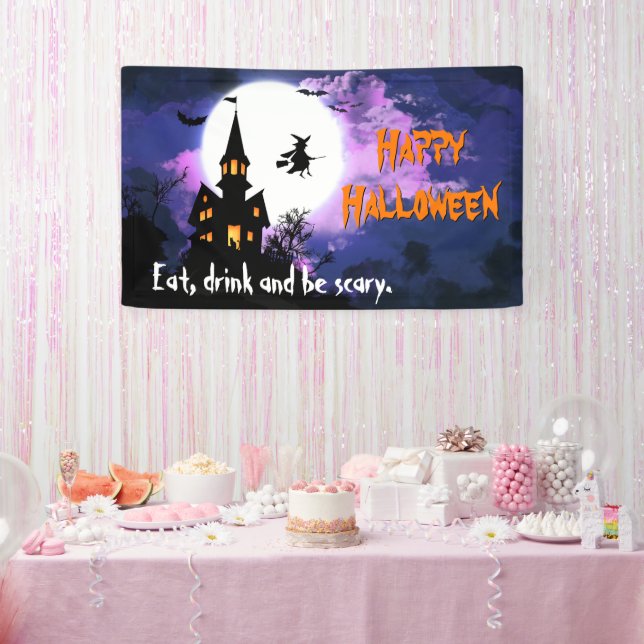 Banderoles Bienvenue dans la maison hantée effrayante - Happy (Fête)