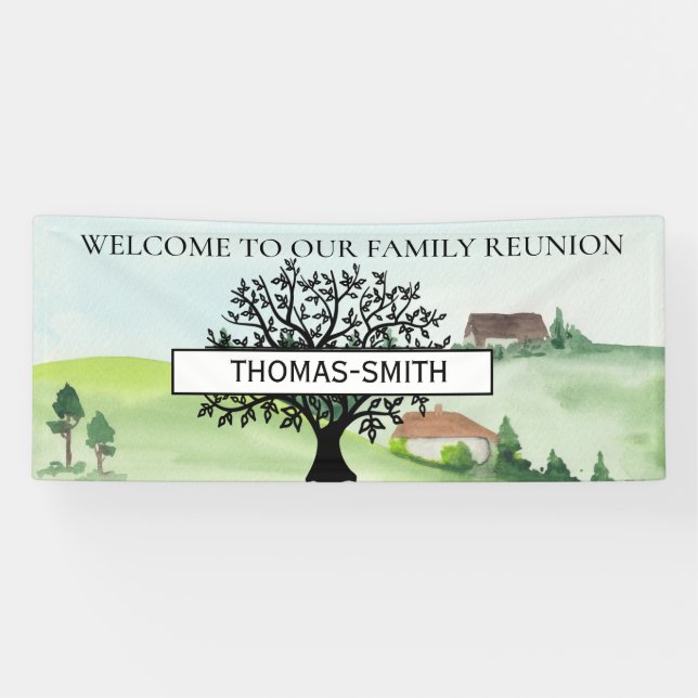 Banderoles Bienvenue dans l'arbre familial Réunion Choisir la (Horizontal)