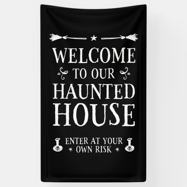 Banderoles Bienvenue Dans Notre Maison Hantée (Vertical)