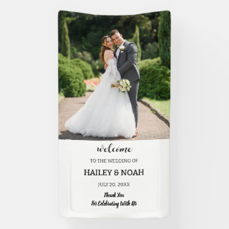 Banderoles Bienvenue de mariage personnalisé avec photo, fian