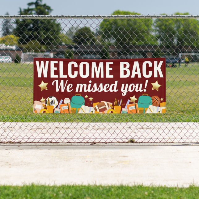 Banderoles Bienvenue de retour nous vous avons manqué élèves  (En situation)