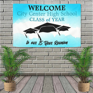 Banderoles Bienvenue de réunion de classe personnalisée Blue