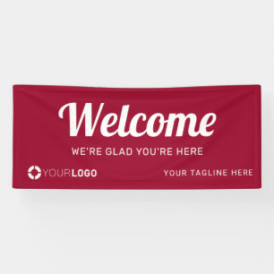 Banderoles Bienvenue du logo de la société Red Custom