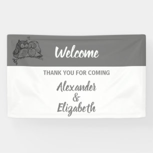 Banderoles Bienvenue Mariage Banner Owls Love
