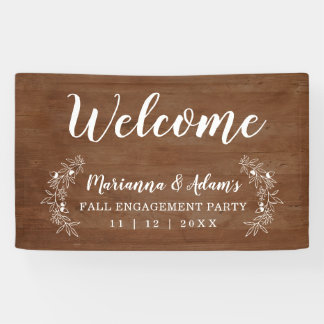 Banderoles Bienvenue Mariage de automne Engagement Party Wood