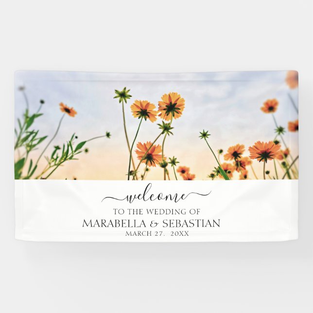 Banderoles *~* BIENVENUE Mariage Floral AR9 Poppy (Horizontal)