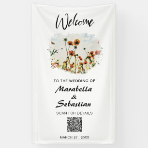Banderoles *~* BIENVENUE Mariage Poppy Floral AR9