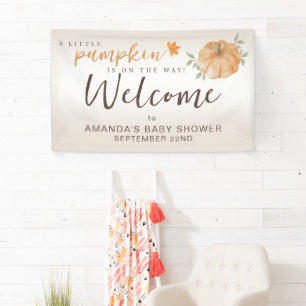 Banderoles Bienvenue Orange Little Citrouille Baby shower d'a