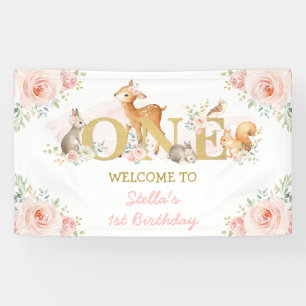 Banderoles Bienvenue pour le 1er anniversaire Animaux de la f