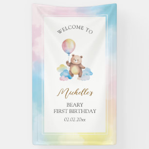 Banderoles Bienvenue pour le premier anniversaire de nounours