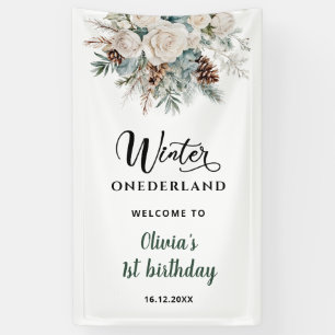 Banderoles Bienvenue pour le premier anniversaire Evergreen W