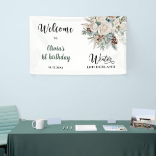 Banderoles Bienvenue pour le premier anniversaire Evergreen W