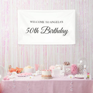 Banderoles Bienvenue pour les 50 ans Elegant Script