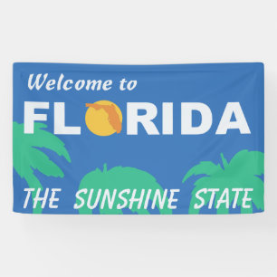 Banderoles Bienvenue sur le panneau routier de la Floride