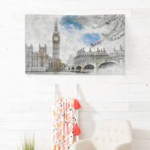 Banderoles Big Ben, Londres, Royaume-Uni