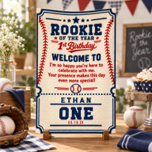 Billet de baseball au crochet pour 1er anniversair