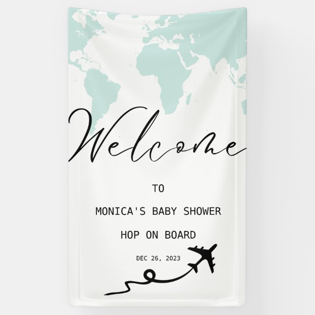 Banderoles Billetterie de l'avion de voyage Baby shower Affic (Vertical)