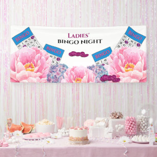 Banderoles Bingo de nuit Fleurs bleues roses