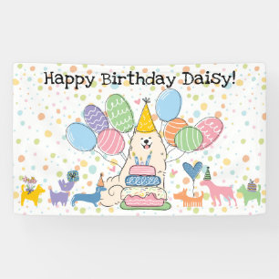 Banderoles Biscuit Samoyed Chien fête d'anniversaire