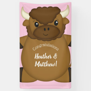 Banderoles Bison Baby shower Buffalo rose