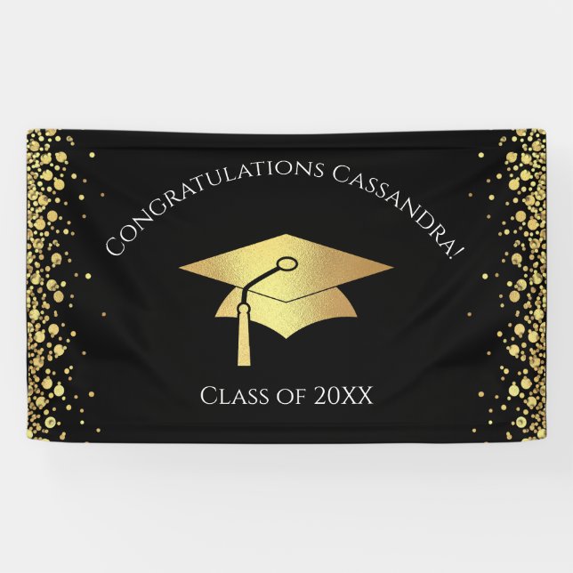 Banderoles Black and Gold Graduation (Horizontal)