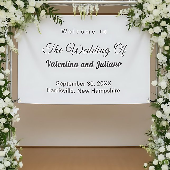Banderoles Black and White Wedding Banner (Typography style black and white wedding banner)