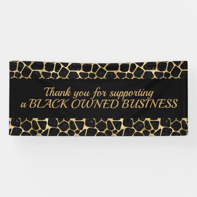 Banderoles Black Glam Merci Pour Support Black Business (Horizontal)
