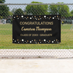 Banderoles Black Gold Custom Félicitations Graduation