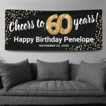 Black Gold Glitter 60e Anniversaire