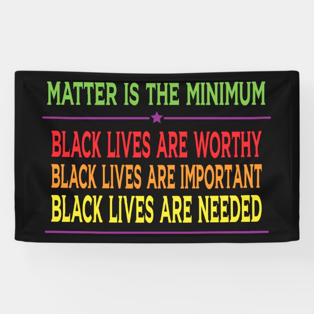 Banderoles Black Lives Matt, Reste Raciste, Blm (Horizontal)